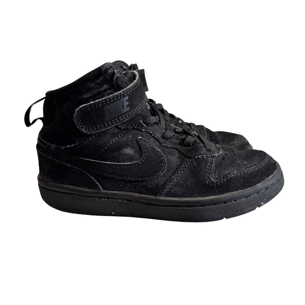 Nike Court Borough Mid Kids Black Sneakers Size 11C Shoes
